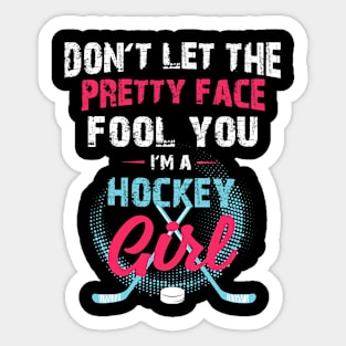 Funny Girl Ice Hockey , I'm A Hockey Girl Sticker